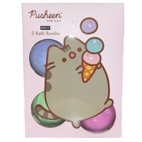 Geschenk Pusheen – Bath Bombs 3 x 50 gr. (groen, roze, paars)
