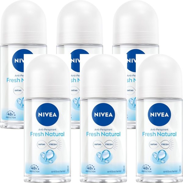 Nivea Deo Roll-on – Fresh Natural 0% (6 stuks)
