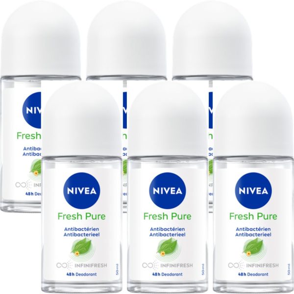 Nivea Deo Roll-on – Pure & Natural (6 stuks)