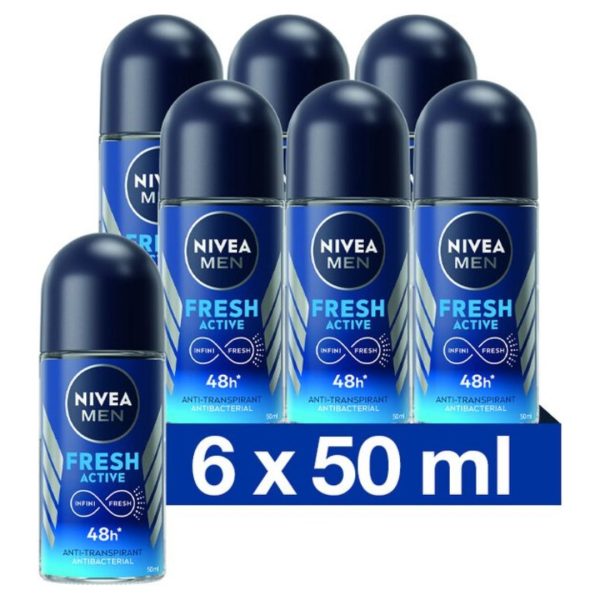 Nivea Deo Roll-on Men – Fresh Active(6 stuks)