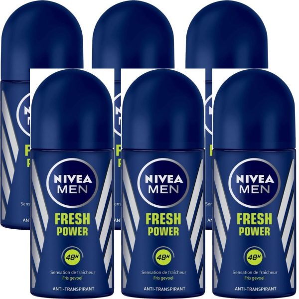 Nivea Deo Roll-on Men – Fresh Power (6 stuks)