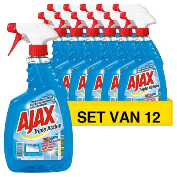 Ajax Glasreiniger Spray – Triple Action 750 ml (12 stuks)
