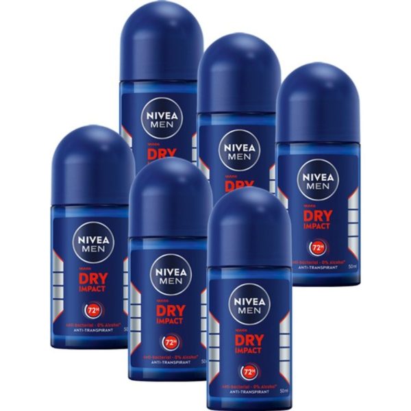 Nivea Deo Roll-on Men – Dry Impact (6 stuks)