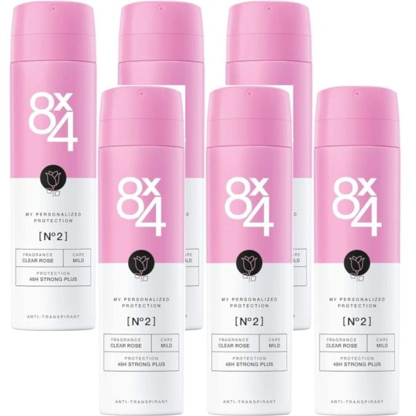 8 x 4 Deospray – No.2 Clear Rose (6 stuks)