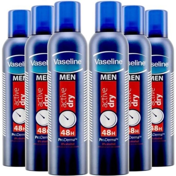 Vaseline Deospray Men Active Dry (6 stuks)
