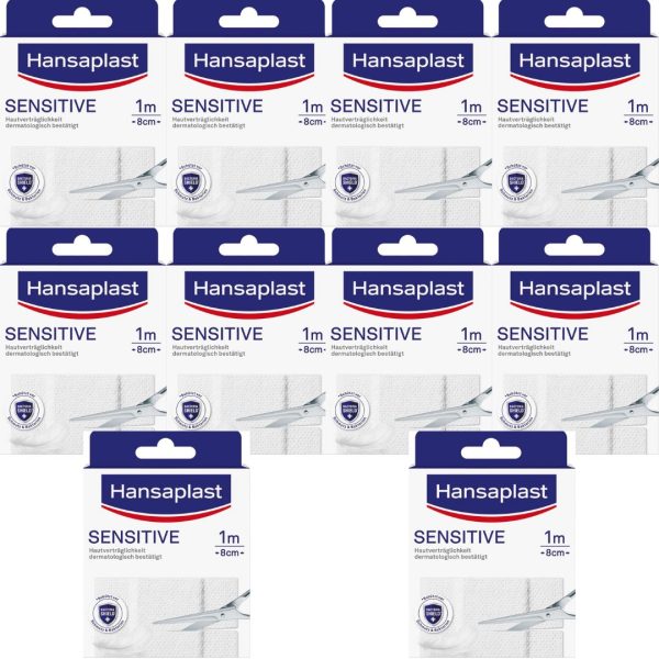 Hansaplast Pleisters Sensitive 1mx8cm (10 stuks)