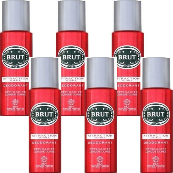 Brut Deospray Attraction Totale (6 stuks)