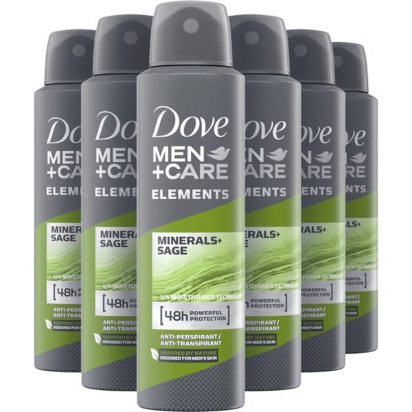 Dove Deospray Men Care Minerals+Sage (6 stuks)