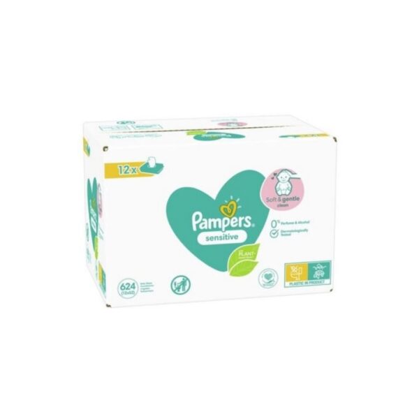 Pampers Babydoekjes Sensitive 12×52 stuks Giga Pack (1 stuk)