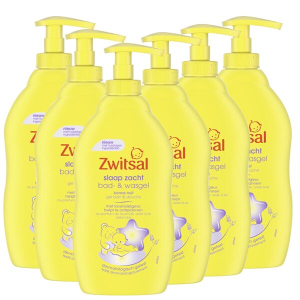 Zwitsal Bad & Wasgel – Pompje Slaap Zacht Lavendel 400 ML (6 stuks)