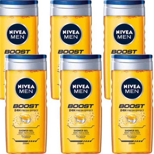 Nivea Douchegel Men – Boost 250 ml (6 stuks)