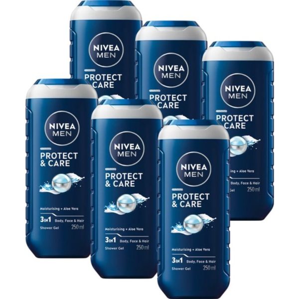 Nivea Douchegel Men – Protect & Care 250 ml (6 stuks)
