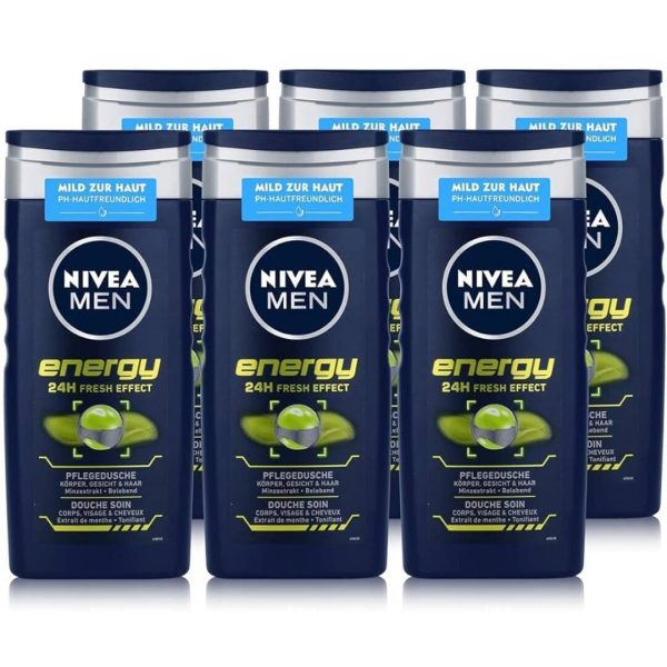 Nivea Douchegel Men – Energy 250 ml (6 stuks)