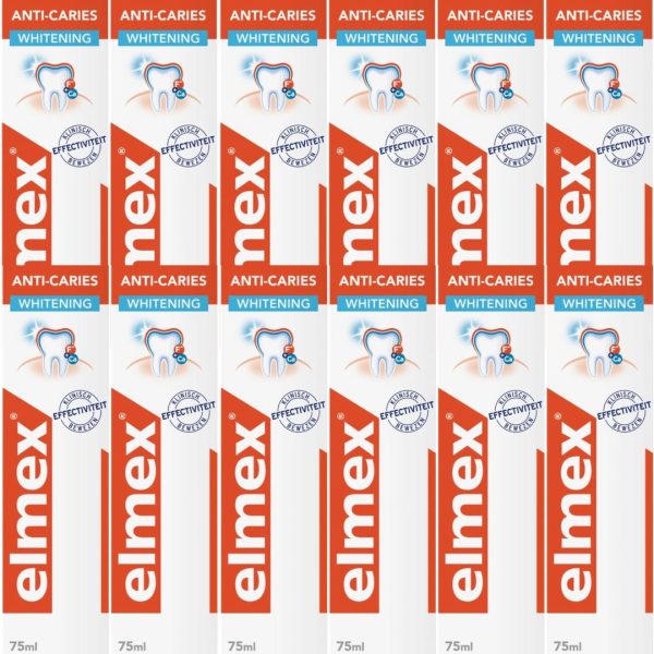 Elmex Tandpasta – Anti Caries Whitening 75 ml (12 stuks)